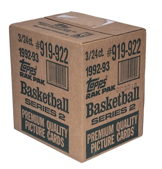 1992 Topps Basketball Series 2 Unopened Rack Pack Case (72 Total Rack Packs) - Possible Shaquille ONeal RC and Michael Jordan Topps Gold Cards